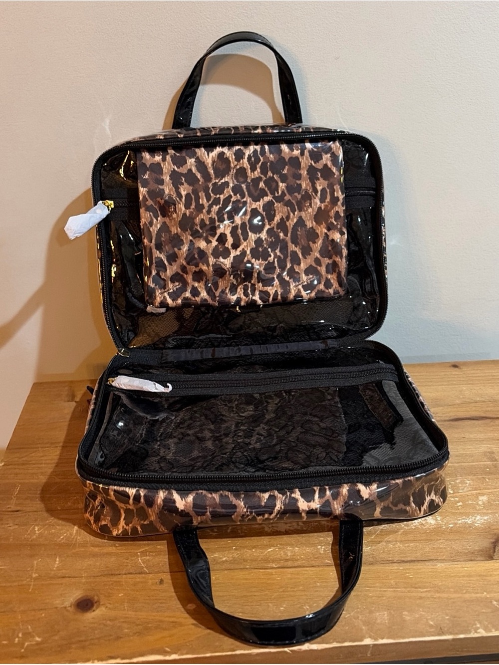 Victoria's Secret Leopard Print Clear Travel Bag - Black & Brown Y2K NWT - Picture 8 of 10